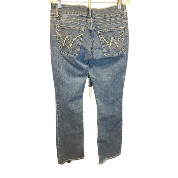 Used Wrangler Booty Up Ladies American Royal Low Rise Dark Stonewash 10MWZAR - Picture 3 of 10